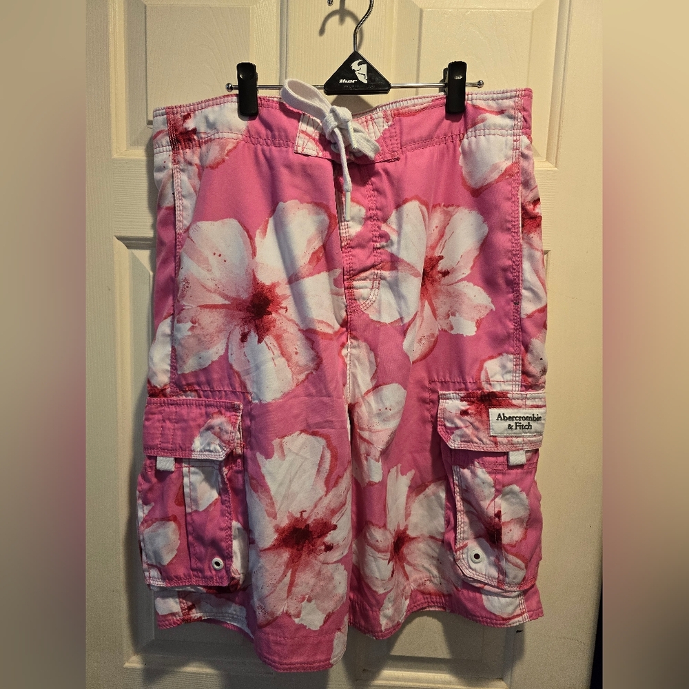 Pink Floral Swim Shorts